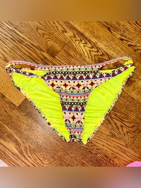 Cutout Neon Aztec Bikini Bottom